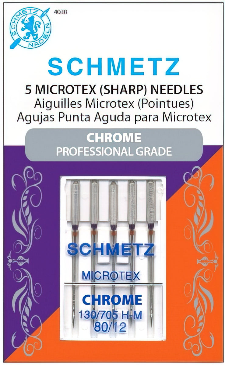Schmetz Chrome Microtex Needle 5 ct, Size 80/12