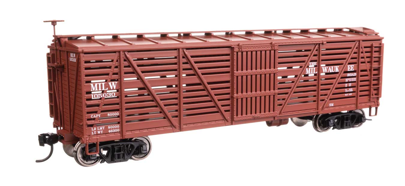 40' Wood Stock Car - Ready to Run -- Milwaukee Road #105030