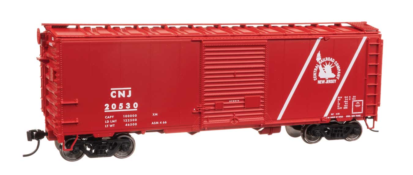 40' ACF Welded Boxcar w/8' Youngstown Door - Ready to Run -- Central of New Jersey #20530