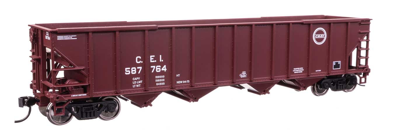50' 100-Ton 4-Bay Hopper - Ready to Run -- Chicago & Eastern Illinois #587764