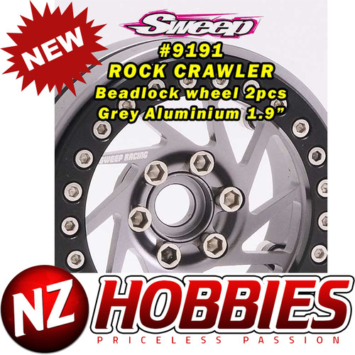 Sweep RC Crawler Beadlock 1.9 Grey Aluminium Wheel 2pcs set