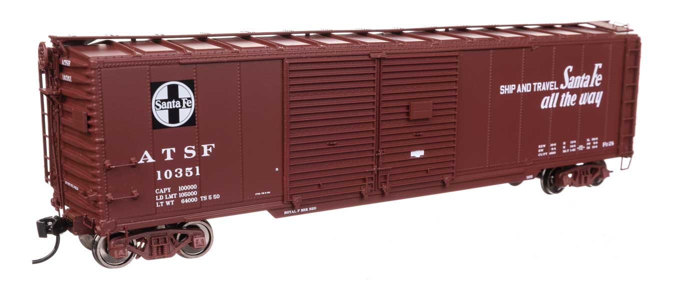 50' AAR Double-Door Boxcar - Ready to Run -- Santa Fe #10351