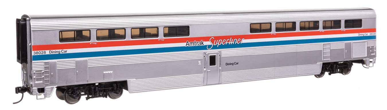 85' Pullman-Standard Superliner I Diner - Lighted - Ready to Run -- Amtrak #38028 (Phase III)