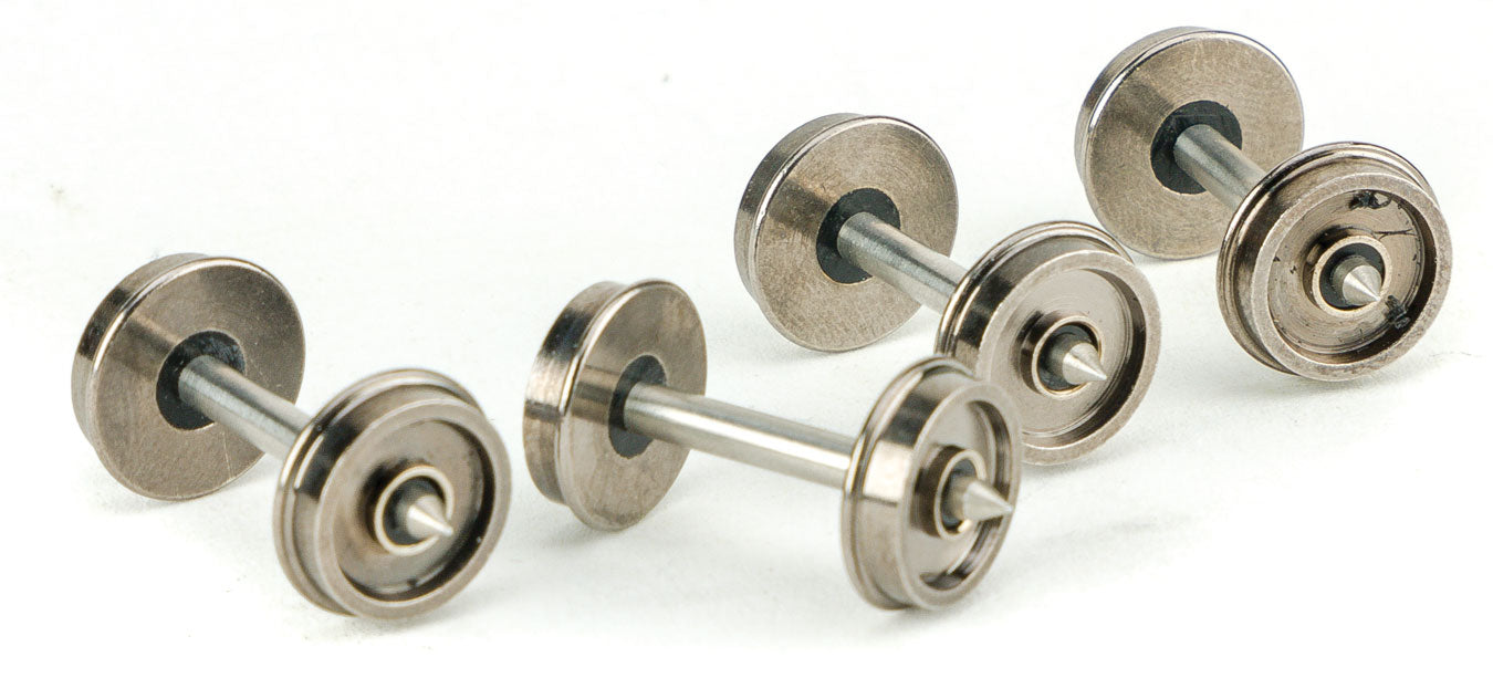 36" Turned Metal RP-25 Wheelsets -- With Metal Axles pkg(12)