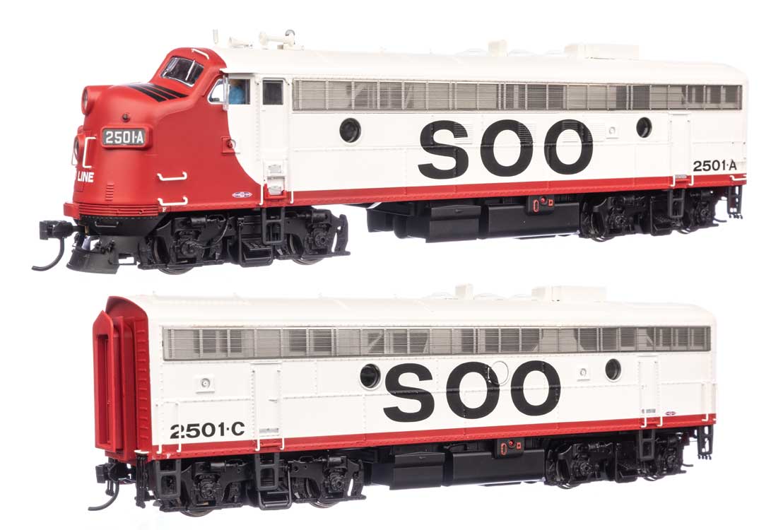 EMD FP7 & F7B- LokSound 5 Sound & DCC -- Soo Line #2501A & 2501C (white, red, black)