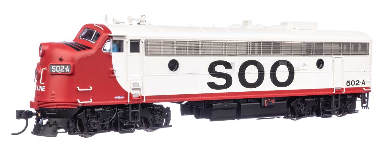 EMD FP7 LokSound 5 Sound & DCC -- Soo Line #502A (white, red, black)