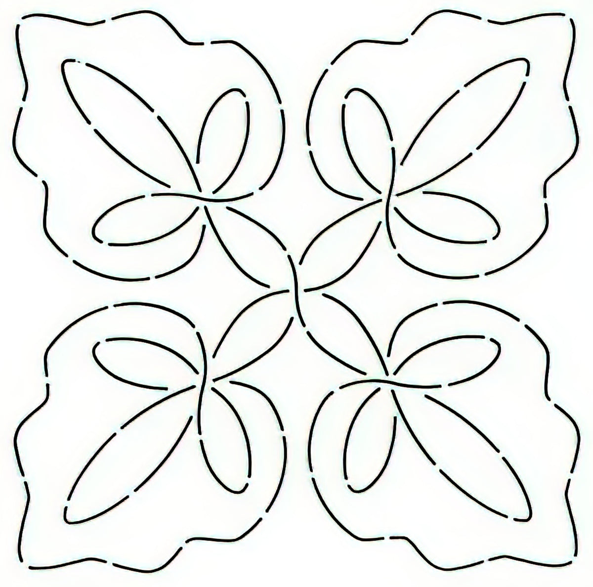 Leaf Quartet 9 inch StencilTB007