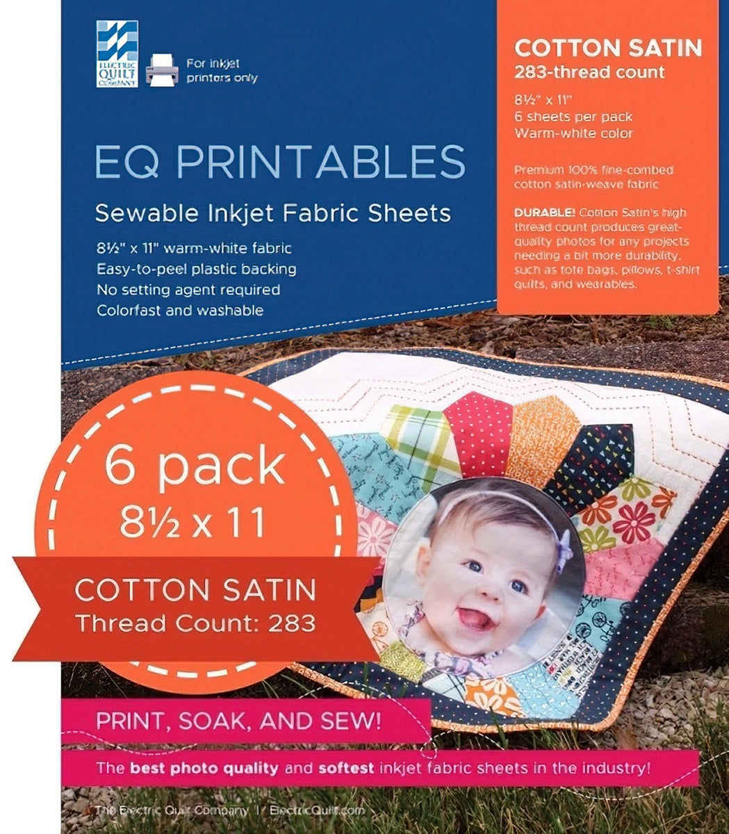 EQ Premium Cotton Satin - Inkjet Fabric Sheets