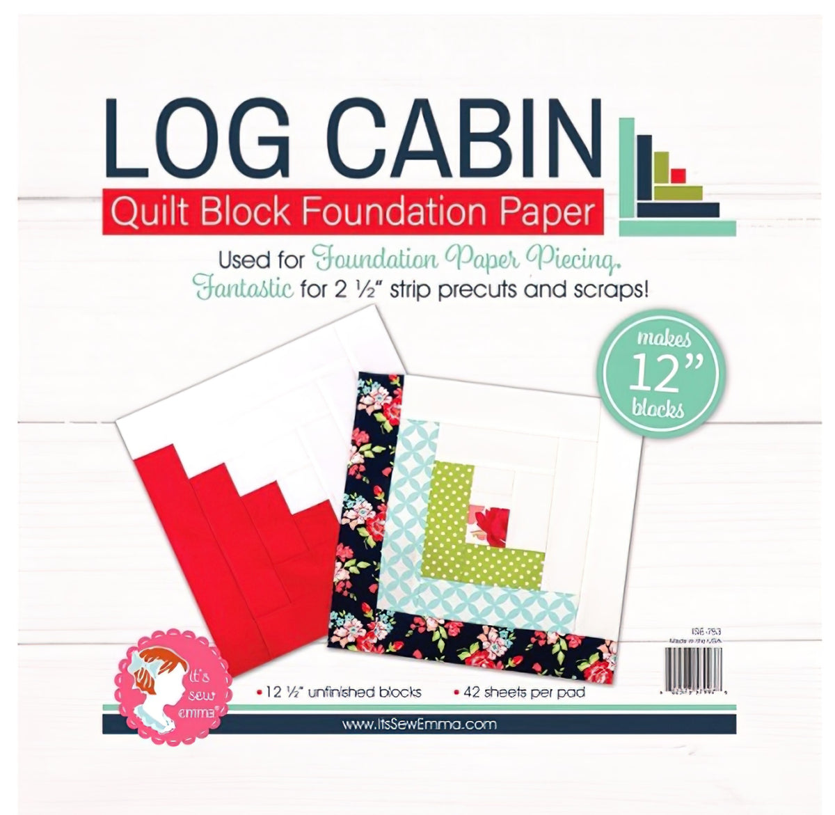 Log Cabin 12 inch Block Foundation Paper Pad by Its Sew Emma