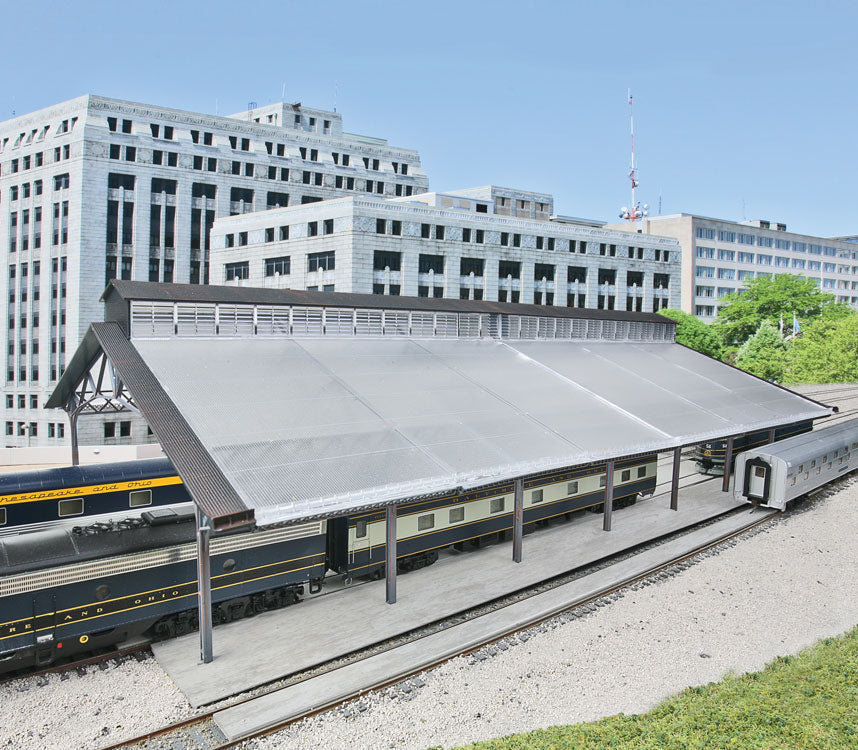 Train Shed with Clear Roof -- Kit: 22-3/8 x 11-9/16 x 6-1/4"56.8 x 29.3 x 15.8cm