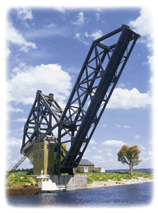 Operating Single-Track Railroad Bascule Bridge -- Kit - 33-1/2 x 3 x 11"83.7 x 7.5 x 27.5cm