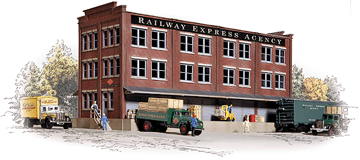 Railway Express Agency (REA) Transfer Building -- Kit - 13-1/8 x 6-1/8 x 6-3/8"32.8 x 15.5 x 15.9cm