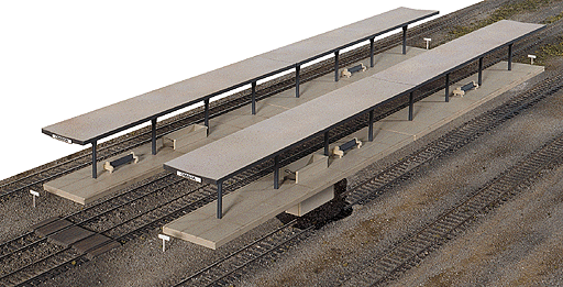 Butterfly Style Station Platform Shelter -- Kit - pkg(4) Each Section: 11 x 2-1/8 x 2-1/4"27.5 x 5.3 x 5.6cm