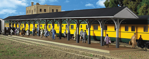Wood Station Shed & Platform -- Kit - 4 Sections Each: 5-5/8 x 2-3/8 x 2-3/8"14 x 5.9 x 5.9cm