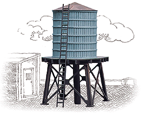 Wooden Water Tank pkg(3) -- Kit - Each: 4 x 2-3/8"10.1 x 6cm