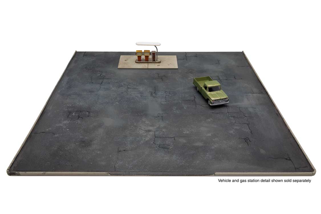 Gas Station Asphalt Parking Lot -- Kit - Set of 2 sections; Each: 10-7/16 x 5-1/4"26.6 x 13.3cm