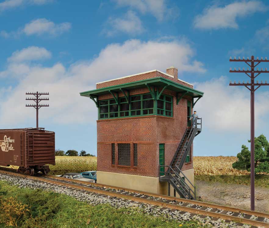 Pennsylvania Railroad Brick Interlocking Tower w/Flat Roof -- Kit - 5-1/4 x 3-1/8 x 5-5/8"13.3 x 7.9 x 14.2cm
