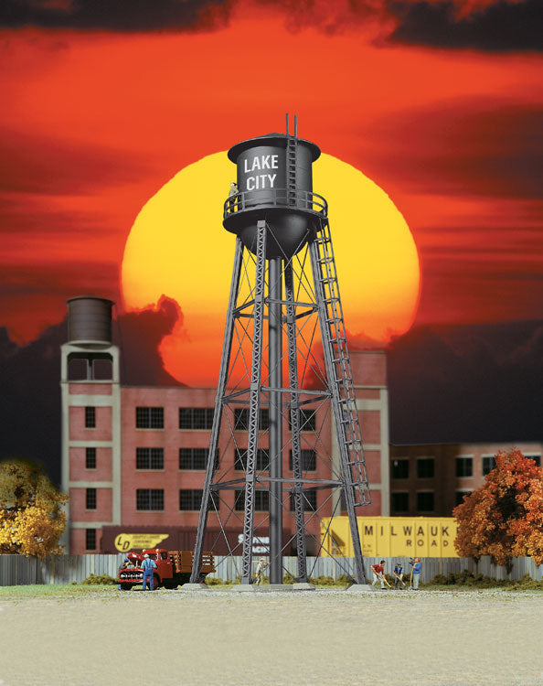 City Water Tower -- Assembled - Black - 2-3/8 x 2-3/8 x 7"6 x 6 x 17.8cm