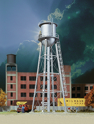 Vintage Water Tower -- Assembled - Silver - 2-3/8 x 2-3/8 x 7"6 x 6 x 17.7cm