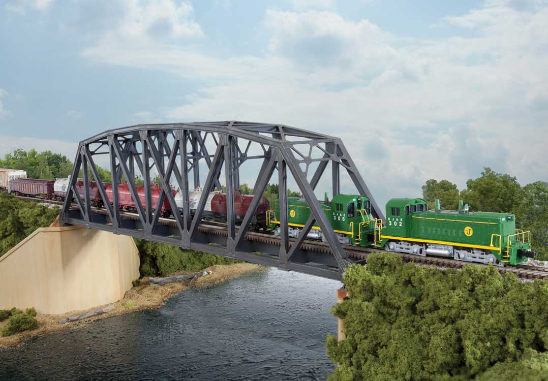 Single-Track Arched Pratt Truss Bridge -- Kit - 14-3/32 x 2 x 3-1/2"35.7 x 5 x 8.8cm