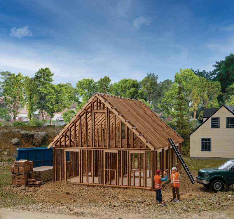 House Under Construction -- Kit - 3-13/32 x 4-13/32 x 2-25/32"8.6 x 11.1 x 7cm