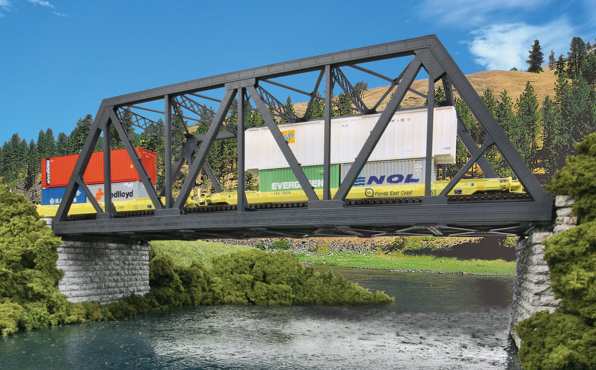 Modernized Double-Track Railroad Truss Bridge -- Kit - 15 x 5 x 4-1/2"38.1 x 12.7 x 11.4cm