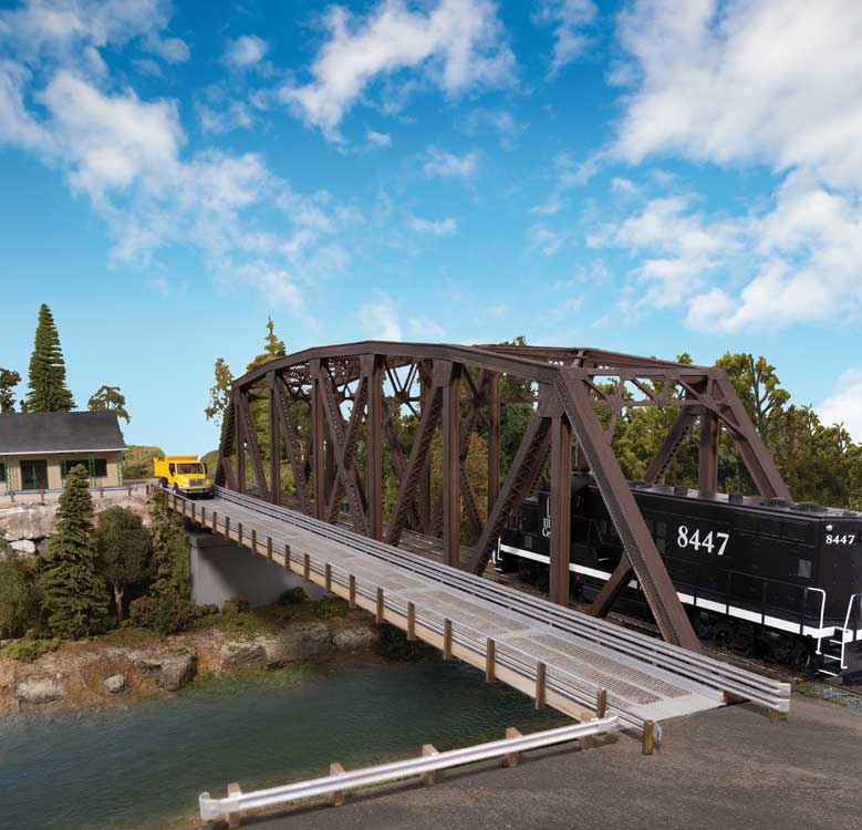 Truss Railroad Bridge with Roadway -- Kit