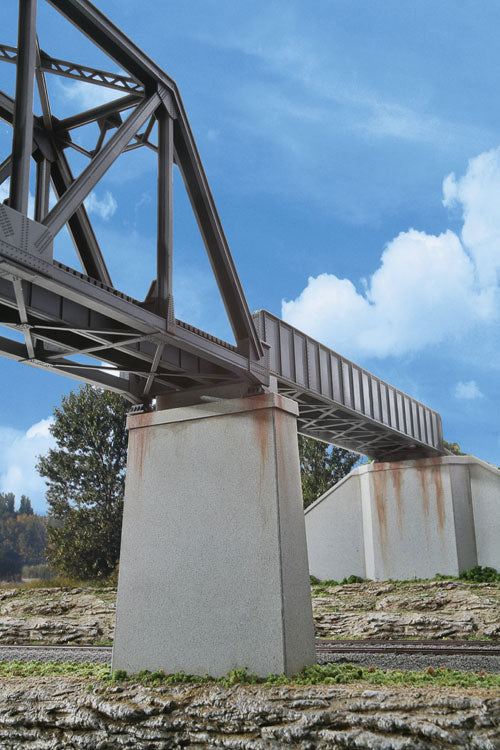 Single-Track Railroad Bridge Concrete Piers pkg(2) -- Kit - 5-1/8 x 1-1/8 x 3-3/4"13 x 2.8 x 9.5cm (Includes Cutwater)