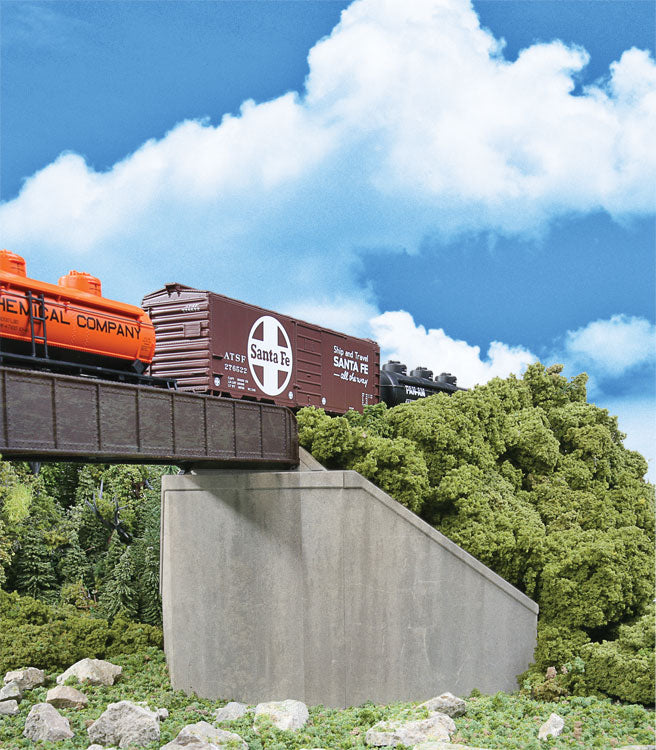 Single-Track Railroad Bridge Concrete Abutments pkg(2) -- Kit - 4-9/16 x 8-9/16 x 4-7/16"11.5 x 21.7 x 11.2cm