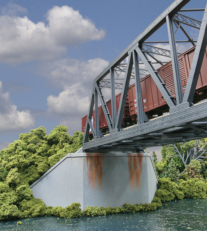 Double-Track Railroad Bridge Concrete Abutment pkg(2) -- Kit - 11-1/4 x 3-1/4 x 5-1/4"28.6 x 8.3 x 13.3cm