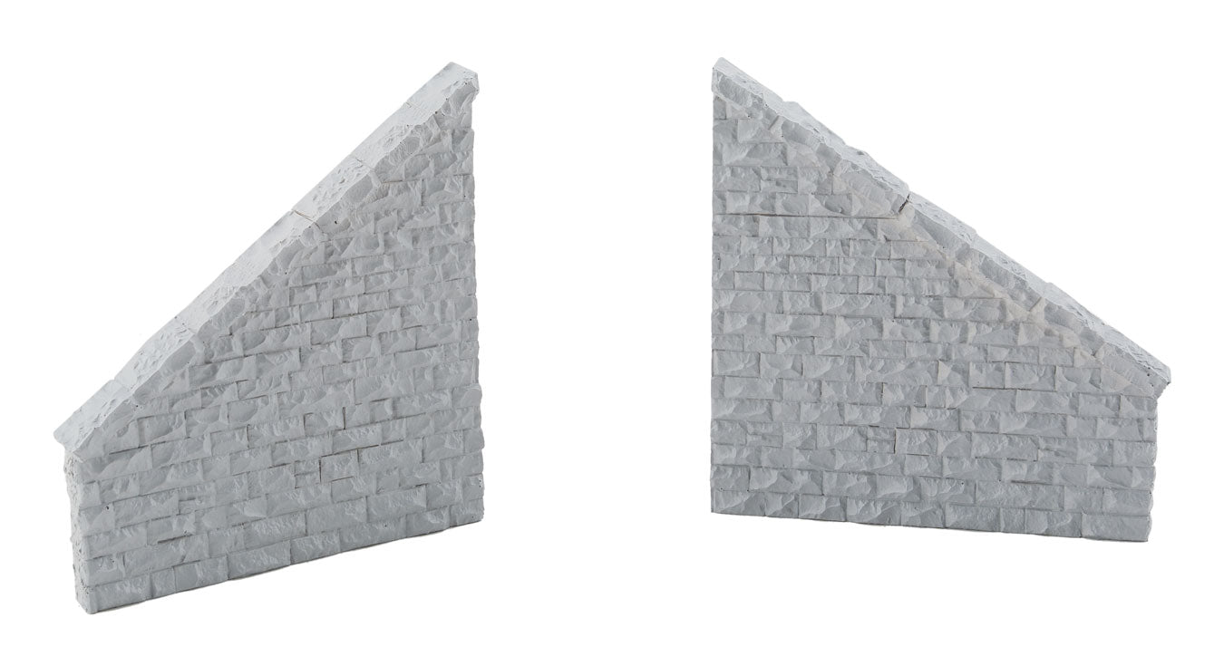 Railroad Bridge Stone Wing Walls - Resin Casting -- One Each Left & Right; Approximately: 3-3/4 x 7/16 x 4"9.5 x 1.1 x 10.1cm