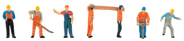 Faller 151665 HO Scale On the Building Site Construction Workers -- pkg(7)