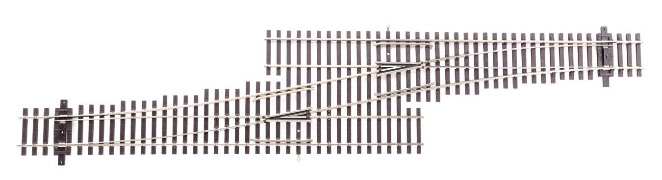 Code 83 Nickel Silver DCC Friendly Number 5 Single Crossover Turnout -- Left Hand