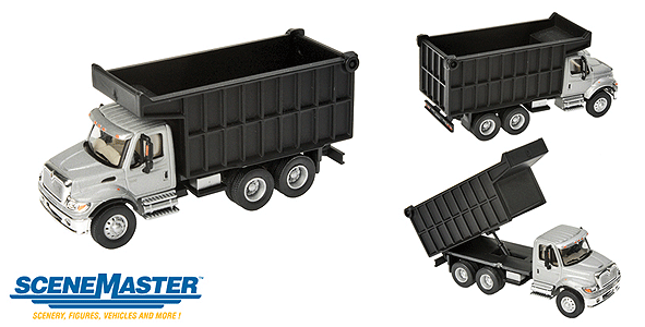 International 7600 Dual-Axle Coal Truck - Assembled -- Silver Cab, Black Box