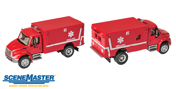International 4300 EMS Ambulance - Assembled -- Red