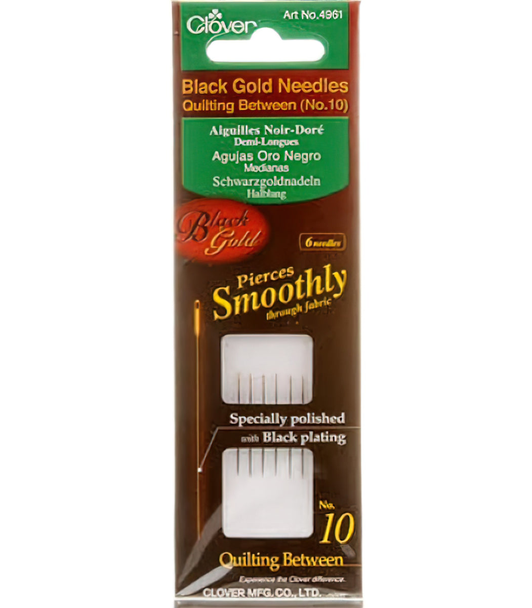 Clover Black Gold Quilting Between Needle Size 10 6ct