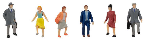 Faller 151626 HO Scale People Climbing Stairs -- pkg(6)