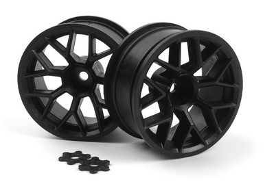 HPI Racing 160368 Tech 7 Wheels Black 9mm Offset 2Pcs