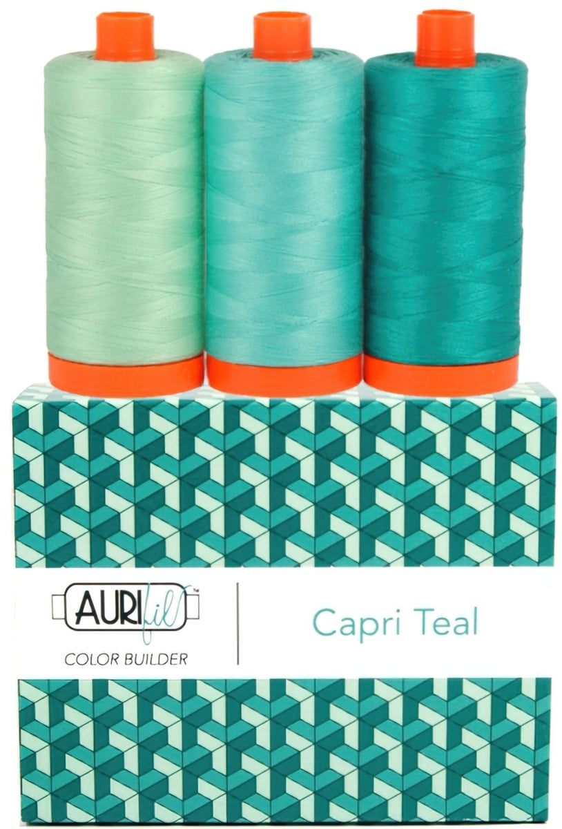 Aurifil - Capri Teal Color Builder 3 pcs