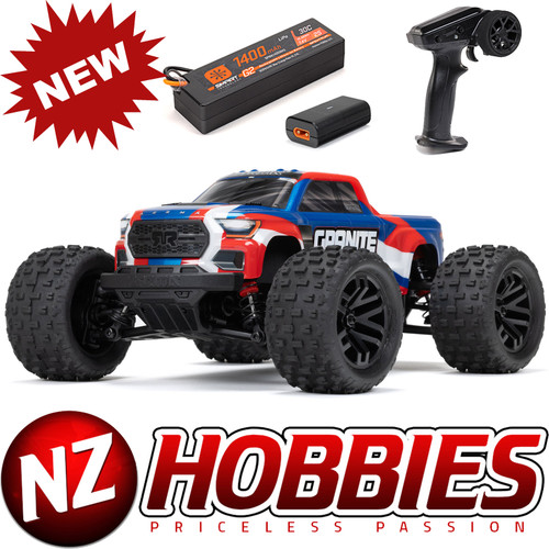 ARRMA 1/18 GRANITE GROM MEGA 380 Brushed 4X4 Monster Truck RTR w/ Battery & Charger Blue # ARA2102T1