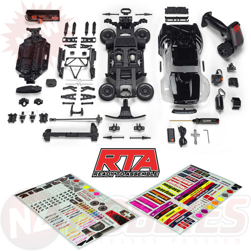 ARRMA 1/16 MOJAVE GROM 4X4 RTA KIT Brushed Desert Truck (Battery & Charger Included), Clear/Black