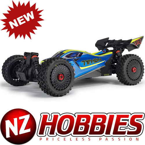 ARRMA 1/8 TYPHON 4X4 223S BLX BRUSHLESS BUGGY RTR w/ DSC BLUE/YELLOW # ARA4306V4T4