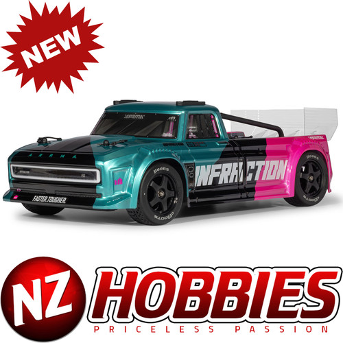 ARRMA 1/8 INFRACTION 223S DSC 4X4 RTR Brushless All-Road Street Bash , Teal/Pink # ARA4315V4T3