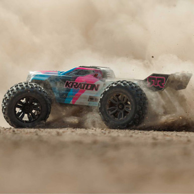 ARA8608V6T2 1/8 KRATON 6S 4X4 RTR Brushless Speed Truck, Blue/Pink