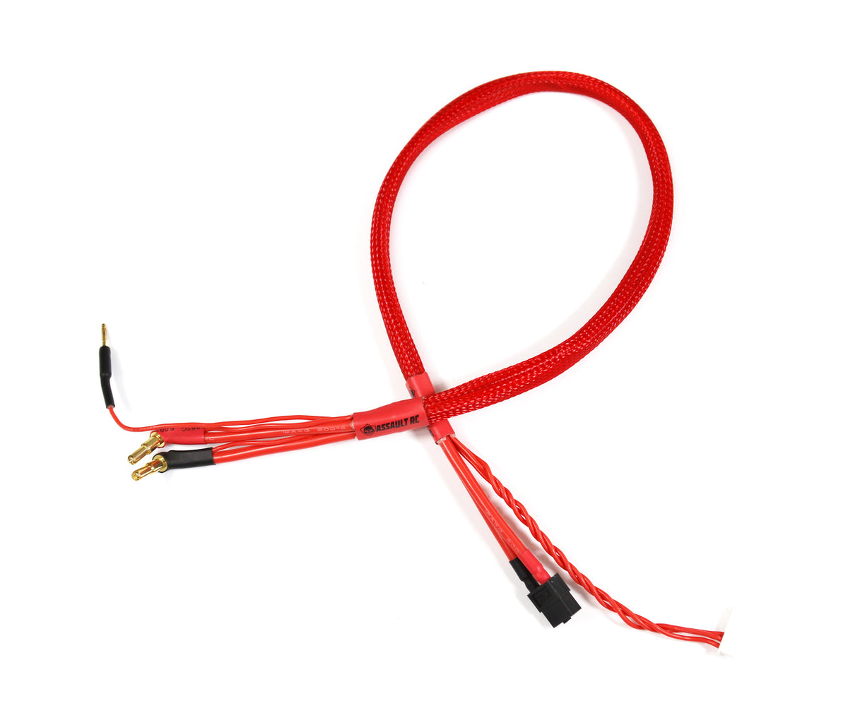 24" 2s Power Leads with High Current 5mm/4mm Step Pins 2s Balance Lead with XT60 Charger Connector (X6/X8)