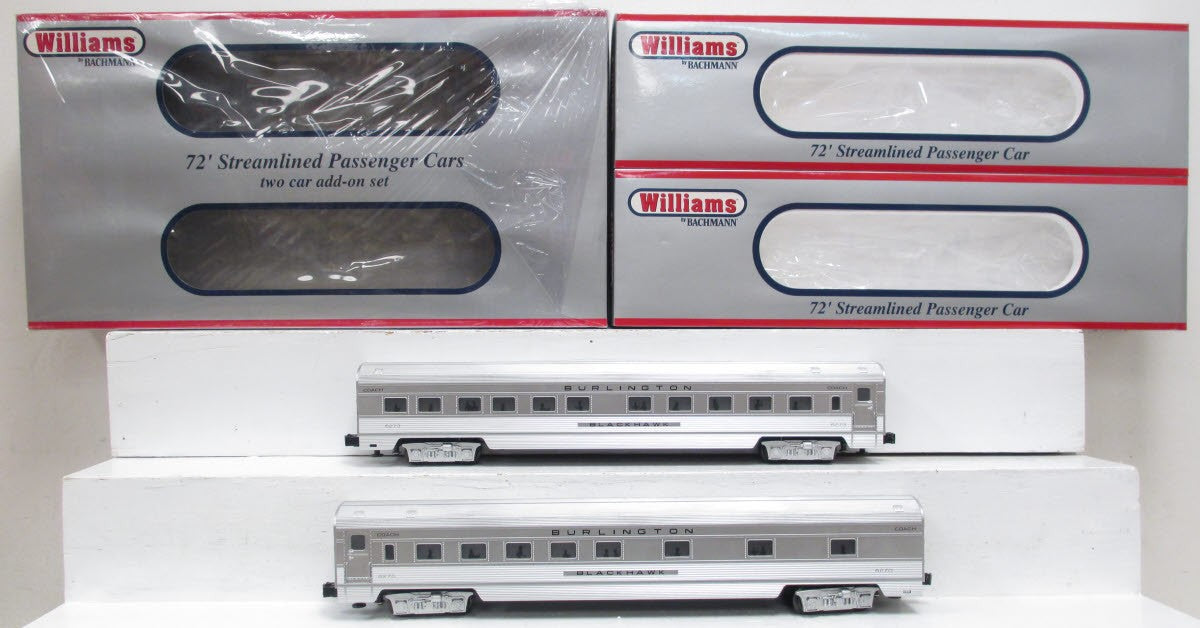 Williams 43104 CB&Q 72' Streamline Passenger Car (Set of 2)