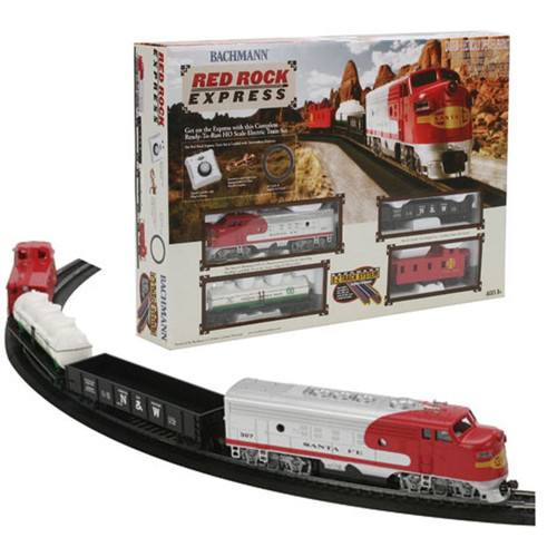 Latest Bachmann HO Scale Red Rock Express SF Sante Fe Train Set BAC00678