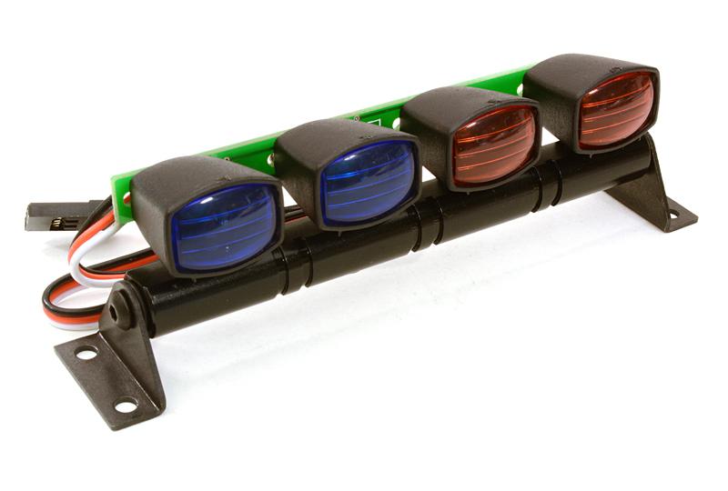 Integy Realistic Roof Top SMD LED Light Bar 108x20x30mm for 1/10 Scale Crawler (C26914BLUERED)