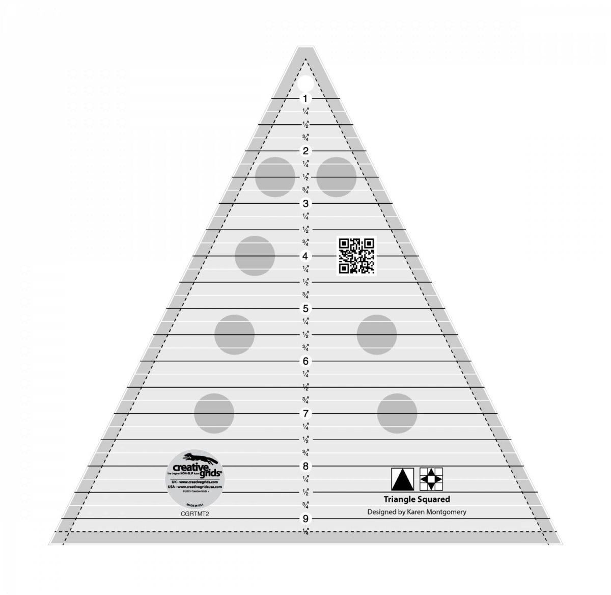 Creative Grids Triangle Squared Ruler 9-1/2in CGRTMT2