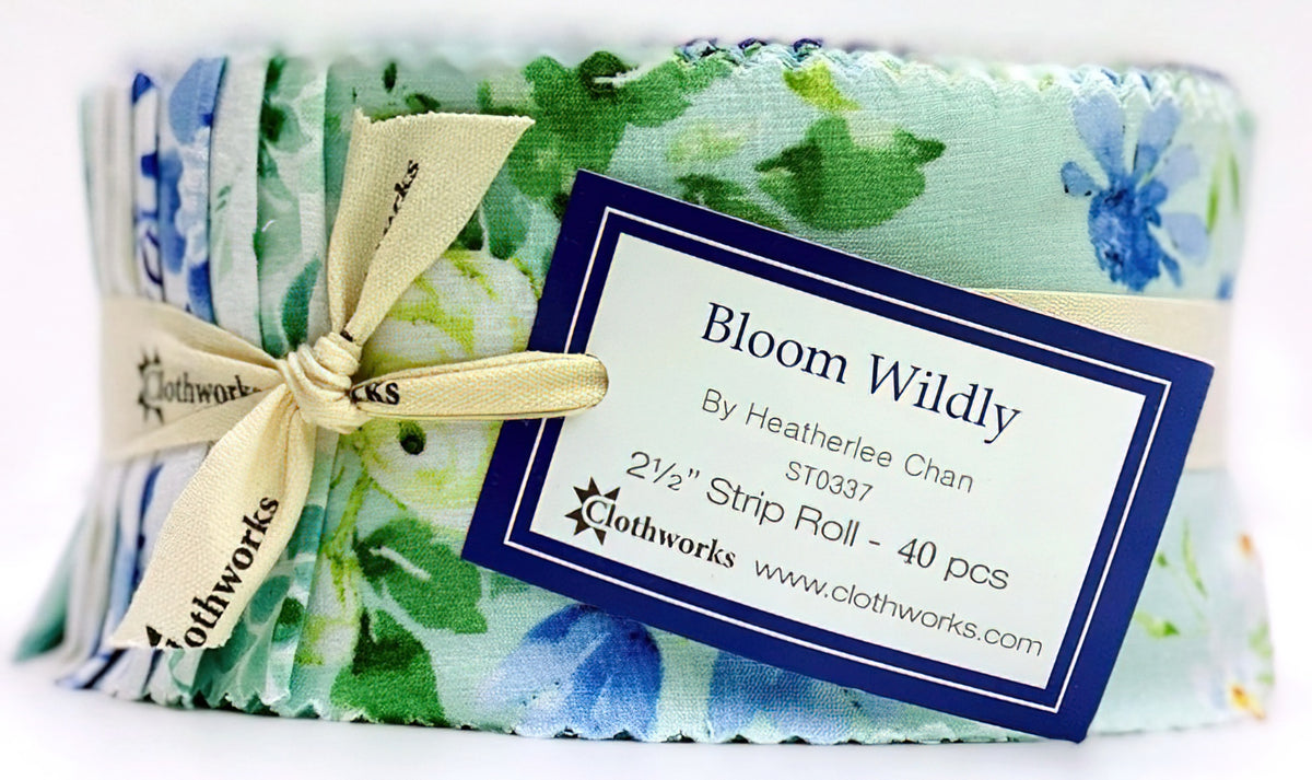 Clothworks - Bloom Wildly 2.5 Inch Strips by Heatherlee Chan